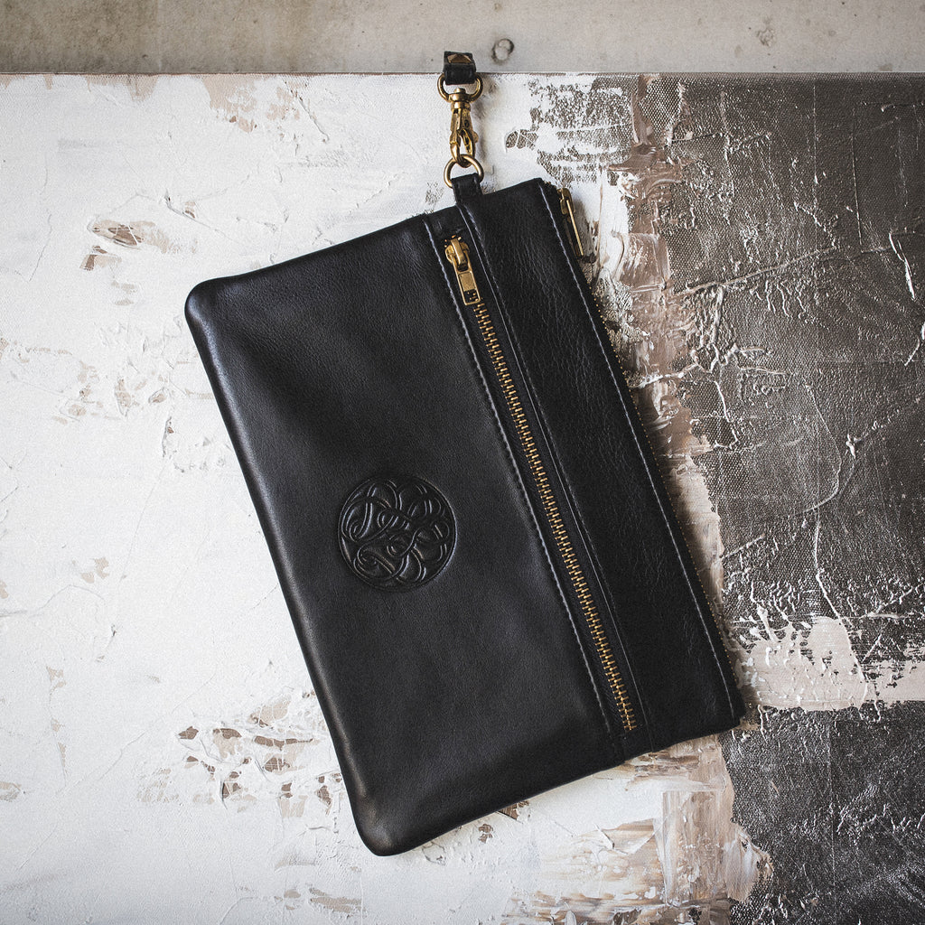 Leather Hope-Knot Wrist Bag